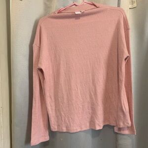 GAP Lounge Set Pink Ribbed Long Sleeve Top And Pants Size Sm